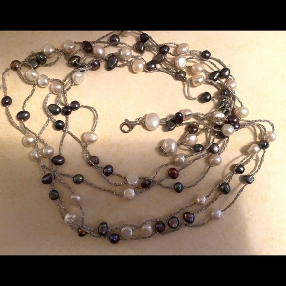 Cultured freshwater pearl beaded necklace 40 inch - Picture 4 of 13